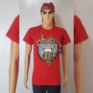CROOKS & CASTLES MEDUSA ROPES SS TEE MEN'S CREW NECK SHORT SLEEVE SIZE S RED